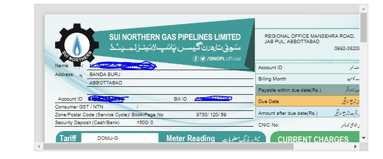 sui gas bill process